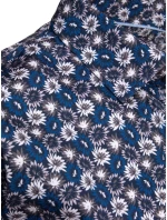 Pánská vzorovaná košile s dlouhým rukávem tmavě modrá Dstreet model 21989469 - FashionStreet