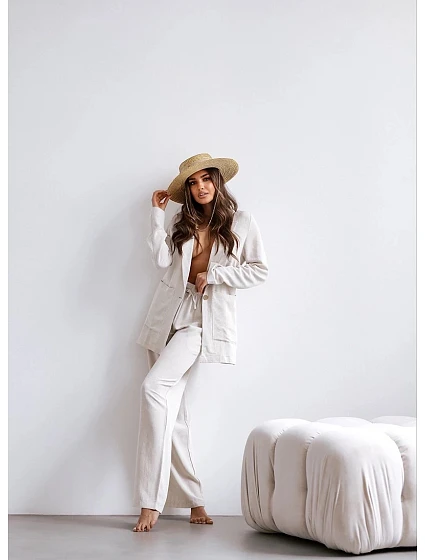 Béžový dámský oblek se model 19673956 - Moon