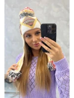 Dámska klapka na uši Eunika K322 biela + žltá