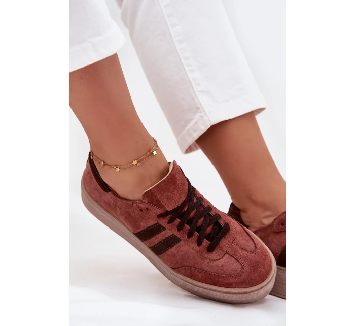 Zazoo N1068S2 Damskie Zamszowe Sneakersy Na Platformie Brązowe