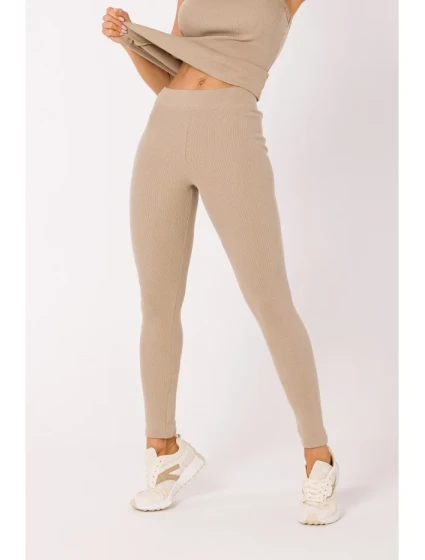 M734 Rebrované pletené legíny - béžové M734 Rebrované pletené legíny - béžové