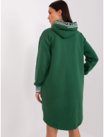 Tmavozelené mikinové šaty s kapucňou