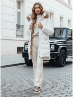Dámska zimná bunda VIRELIA prešívaná s kapucňou biela FashionStreet TY4938