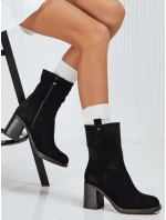 Dámské semišové kozačky na podpatku černé Dstreet model 21993786 - FashionStreet