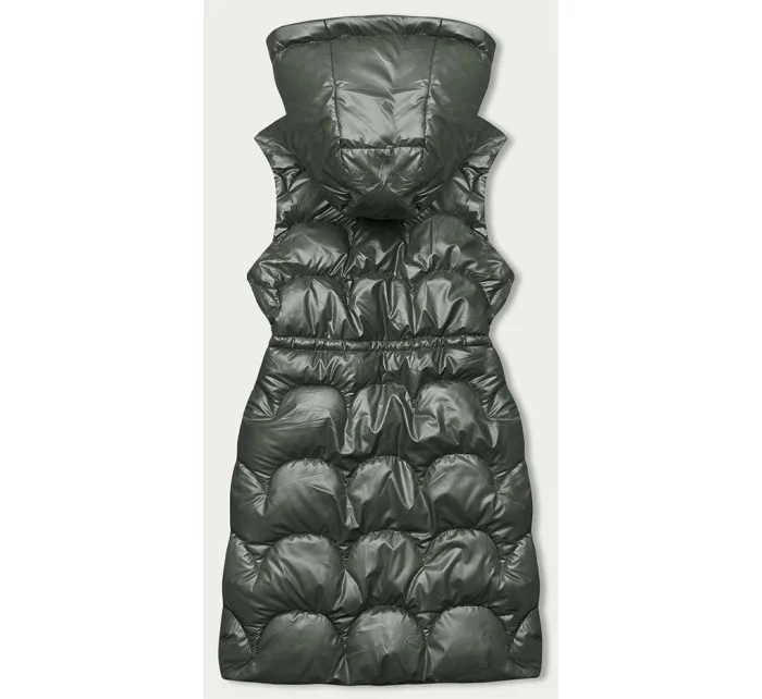 Vypasovaná vesta v khaki barvě s kapucí model 18846328 - S'WEST