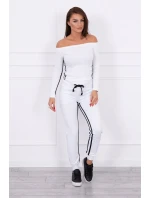 Súprava s dvojitými pruhmi bielej farby