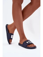 Damskie Klapki Big Star DD274A265 Granatowo-Białe Damskie Klapki Big Star DD274A265 Granatowo-Białe
