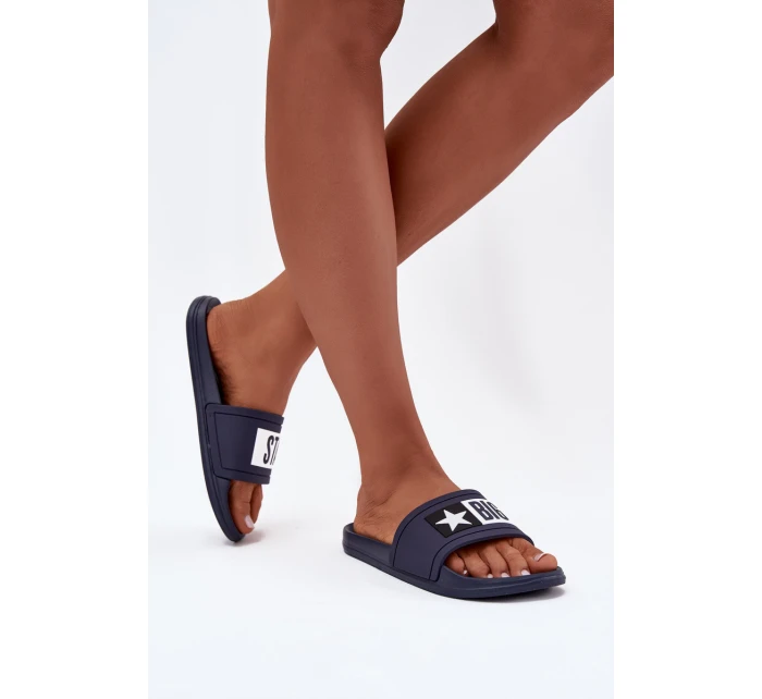 Damskie Klapki Big Star DD274A265 Granatowo-Białe Damskie Klapki Big Star DD274A265 Granatowo-Białe