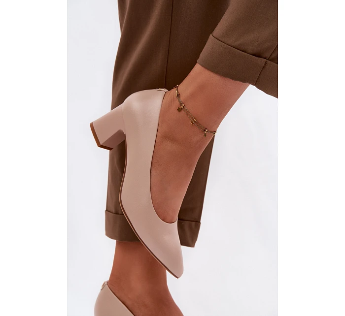 Lodičky na podpatku Sergio Leone PB413 Krémová Růžová