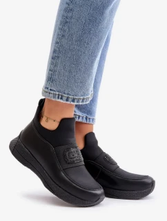 Športové topánky na platforme kožené čierne Artiker