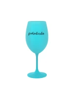POHODINDA - tyrkysová sklenice na víno 350 ml