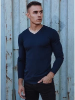 Pánský hladký tmavě modrý svetr s výstřihem Dstreet model 21979992 - FashionStreet Pánský hladký tmavě modrý svetr s výstřihem Dstreet model 21979992 - FashionStreet