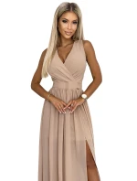 362-6 JUSTINE Dlhé šaty so srdiečkovým výstrihom a spodnou časťou - BEACH