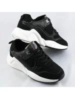 Čierne dámske športové topánky (6348)