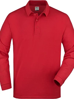 JN 22 Piqué polo s dlouhým rukávem z těžké bavlny model 22514867 red - Daiber
