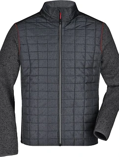 JN Pánská pletená hybridní bunda 02.0 grey melange/anthracite melange model 22489328 - Daiber
