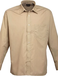 PR 200 Popelínová košile s dlouhým rukávem model 22474133 khaki - Premier
