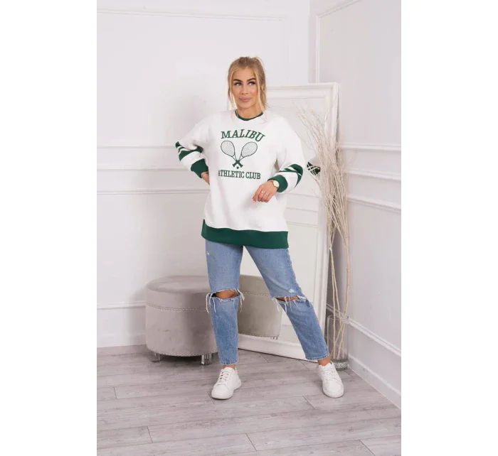 Zateplená mikina Malibu ecru+ tmavo zelená