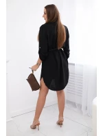 Šaty s delšími zády a pásem černý