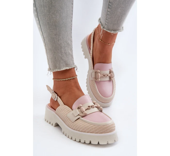 Dámské sandály na ploché podrážce s ozdobou béžové D&A model 21655998 - S.Barski