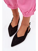 Balerínky so zlatou prackou Eco Suede Black Palerra Balerínky so zlatou prackou Eco Suede Black Palerra