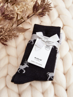 Dámske vianočné ponožky 3-pack šedé a čierne