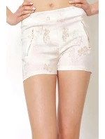 Dámske bavlnené elastické šortky BLACK & FISH zdobené zipsami korálová / mint / béžová - BLACK & FISH