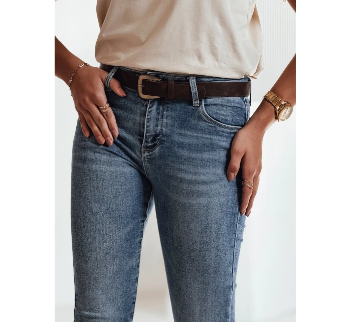 dámské džínové kalhoty s páskem v modré barvě Dstreet model 21981152 - FashionStreet