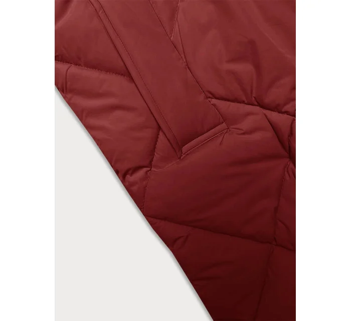 Červená dlouhá zimní bunda s kapucí model 21246736 - J.STYLE
