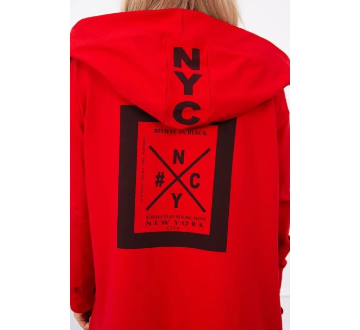 Pláštěnka s kapucí oversize červená