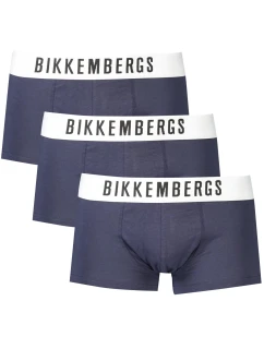 3PACK Pánske boxerky Bikkembergs tmavomodré