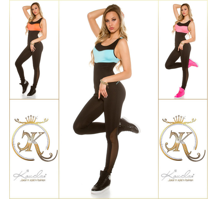 Trendy KouCla Workout jumpsuit with mesh