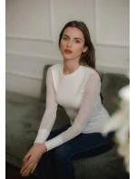 Dámská halenka model 18587062 krémová - Lenitif Dámská halenka model 18587062 krémová - Lenitif