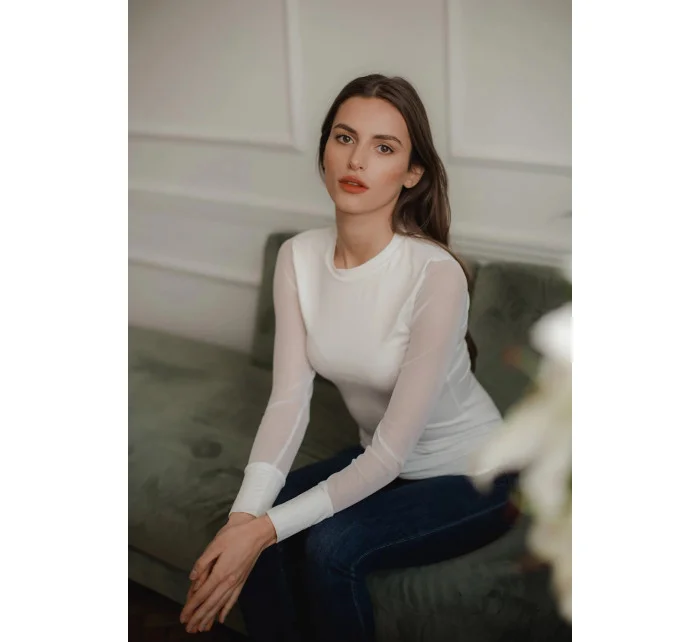 Dámská halenka model 18587062 krémová - Lenitif Dámská halenka model 18587062 krémová - Lenitif