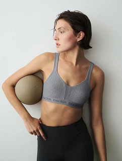 Dámska športová podprsenka Triaction Energy Lite N EX  Weathervane sivá – TRIUMPH