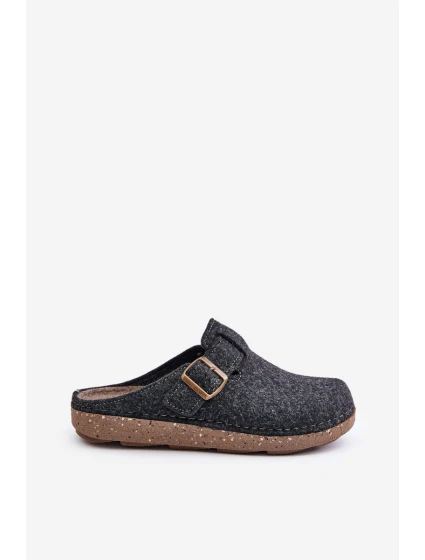 Kapcie Męskie Z Klamrą Klapki Profilaktyczne Inblu MT000012 Grafitowe