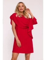 S423 Šaty s plášťom - červené S423 Šaty s plášťom - červené