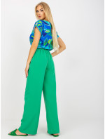 Zelené široké nohavice s vreckami