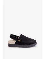 Dámske papuče na platforme zateplené kožušinou typu Lamb Black Sanilora Dámske papuče na platforme zateplené kožušinou typu Lamb Black Sanilora
