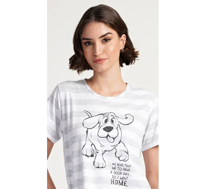 Dámske domáce šaty s krátkymi rukávmi Sarah