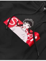 Čierna dámska športová mikina s kapucňou (N4596)