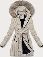 Dámska zimná bunda s ozdobným prešívaním S'west light beige (B8307-46)
