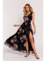 model 19660744 Šifonové maxi šaty s rozparkem na nohou model 1 - Moe