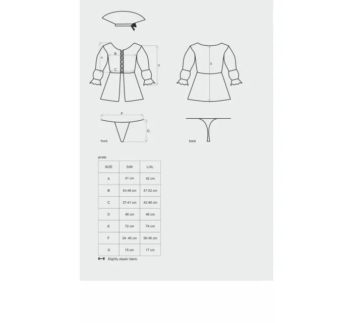 Sexy kostým Pirate set - Obsessive