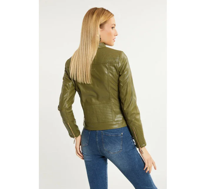 Dámská kožená bunda zelená model 19916517 - Monnari