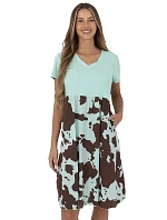 Dámske šaty DHJ SK 253701.80 Mint s hnedou - FPrice