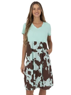 Dámske šaty DHJ SK 253701.80 Mint s hnedou - FPrice