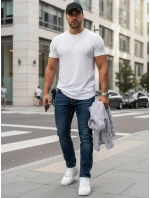 Pánske džínsy slim fit tmavomodré FashionStreet UX4479