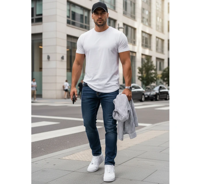 Pánske džínsy slim fit tmavomodré FashionStreet UX4479