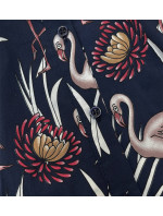 Tmavomodrá košeľa s dlhými rukávmi a so vzorom plameniakov (AWY0168)